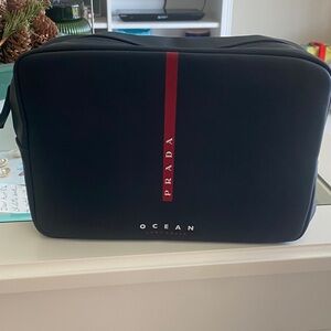 Prada Black Toiletry Bag with Red Stripe promotional item